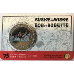Pièce 5 euro Belgique 2020 "Bob et Bobette" en couleur (coincard)