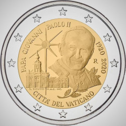 2 Euro herdenkingsmunt Vatikaan 2020 "Johannes Paulus II" (FDC)