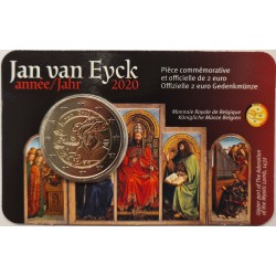 2 Euro herdenkingsmunt België 2020 "Jan Van Eyck" Franstalig (coincard)