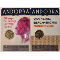 2 Euro herdenkingsmunt Andorra 2020 Vrouwelijk stemrecht +...