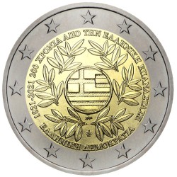 Pièce 2 euro commémorative Grèce 2021 "Révolution Grecque" (UNC)