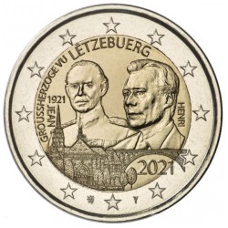 Pièce 2 euro commémorative Luxembourg 2021 "Grand-Duc Jean" (UNC)