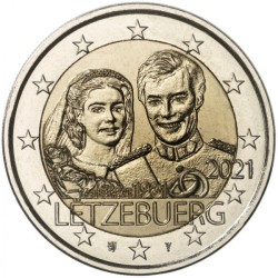 Pièce 2 euro commémorative Luxembourg 2021 "Marriage Henri" (UNC)