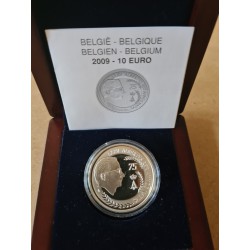 Pièce 10 euro commémorative Belgique 2009 "Albert II" en argent (Ag 0,925)