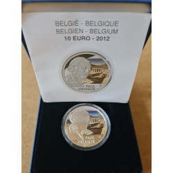 Pièce 10 euro commémorative Belgique 2012 "Paul Delvaux" en argent (Ag...