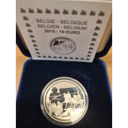 Pièce 10 euro commémorative Belgique 2015 "Waterloo" en argent (Ag 0,925)