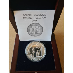 Pièce 10 euro commémorative Belgique 2008 "Equipe Olympique" en argent...