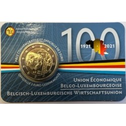 Pièce 2 euro commémorative Belgique 2021 "Belgique-Luxembourg" en...