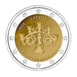 Pièce 2 euro commémorative Lettonie 2021 "Céramique Lettone" (UNC)
