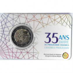 Pièce 2 euro commémorative Belgique 2022 "Erasme en français" (coincard)