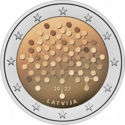 Pièce 2 euro commémorative Lettonie 2022 "Banque de Lettonie" (UNC)