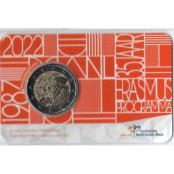 Pièce 2 euro commémorative Pays-Bas 2022 "Erasme" (coincard)