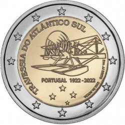 Pièce 2 euro commémorative Portugal 2022 "Premier Vol" (UNC)