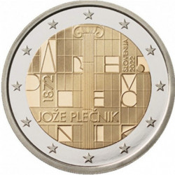 Pièce 2 euro commémorative Slovénie 2022 "Plecnik" (UNC)