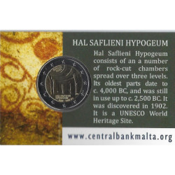 Pièce 2 euro commémorative Malte 2022 "Hal Saflieni Hypogeum" (coincard)