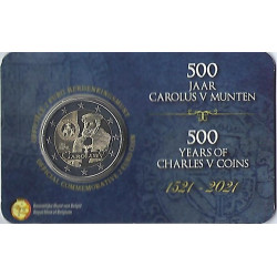 2 Euro herdenkingsmunt België 2021 "Carolus V" Nederlandstalig (coincard)