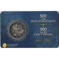 2 Euro herdenkingsmunt België 2021 "Carolus V" Franstalig (coincard)