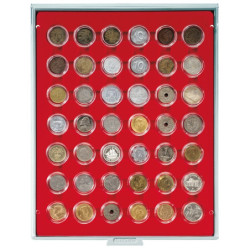 LINDNER box monnaies avec 42 alvéoles ronds de 29 mm. pour capsules de...