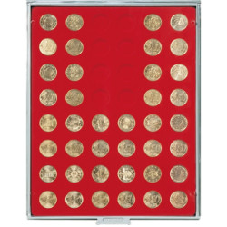 LINDNER standaard muntenbox met 48 ronde vakjes van 24,25 mm