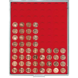 LINDNER box monnaies avec 88 alvéoles ronds de 21,5 mm
