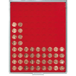 LINDNER box monnaies avec 99 alvéoles ronds de 19,25 mm