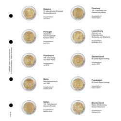 LINDNER feuilles pré-imprimée pour pièces 2 € (Belgique 2012 - Allemagne...