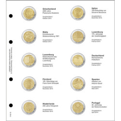 LINDNER voordrukblad voor 2€ munten (Griekenland 2013 - Portugal 2014)