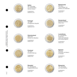 LINDNER voordrukblad voor 2€ munten (Italië 2010 - Slovenië 2011)