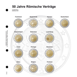 LINDNER voordrukblad voor 2€ munten (serie verdrag van Rome)