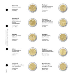 LINDNER feuilles pré-imprimée pour pièces 2 € (Slovenie 2013 - Grèce 2013)