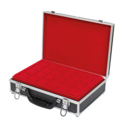 LINDNER grande valise avec 8 plateaux pour 355 monnaies