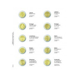 LINDNER voordrukblad voor 2€ munten (Litouwen 2016 - Frankrijk Miterrand...