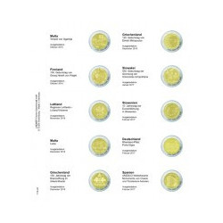 LINDNER feuilles pré-imprimée pour pièces 2 € (Malte 2016 - Espagne 2017)