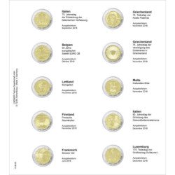 LINDNER voordrukblad voor 2€ munten (Italie 2018 – Luxemburg 2018)