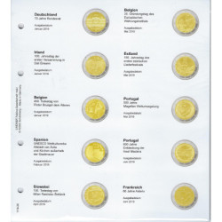 LINDNER voordrukblad voor 2€ munten (Duitsland 2019 – Frankrijk 2019)