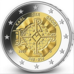 Pièce 2 euro commémorative Allemagne 2023 "Charlemagne atelier D" (UNC)