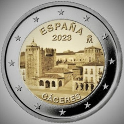 Pièce 2 euro commémorative Espagne 2023 "Caceres" (UNC)