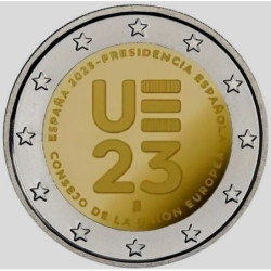 Pièce 2 euro commémorative Espagne 2023 "Présidence UE " (UNC)