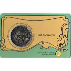 Pièce 2 euro commémorative Belgique 2023 "Art Nouveau coincard en...