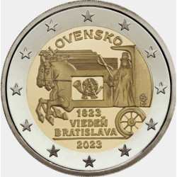Pièce 2 euro commémorative Slovaquie 2023 "Courrier express à cheval" (UNC)