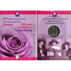 Pièce 2 euro commémorative Belgique 2011 "droits de la femme" (FDC in...