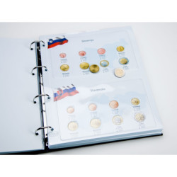 DAVO voordrukblad voor de euromunten (1ct.-2€) van Slovenië + Slovakije