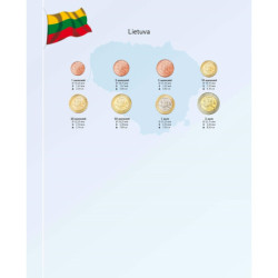 DAVO voordrukblad voor de euromunten (1ct.-2€) van Litouwen + Andorra