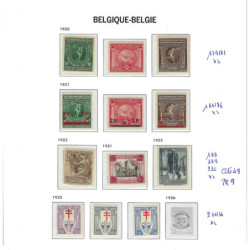 Postzegel België OBP 179-81-184-86-188-89-220-234-36